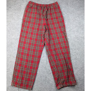 LL Bean Pajama Pants Mens Medium Flannel Red Brushed Cotton Tartan Outdoor Cabin